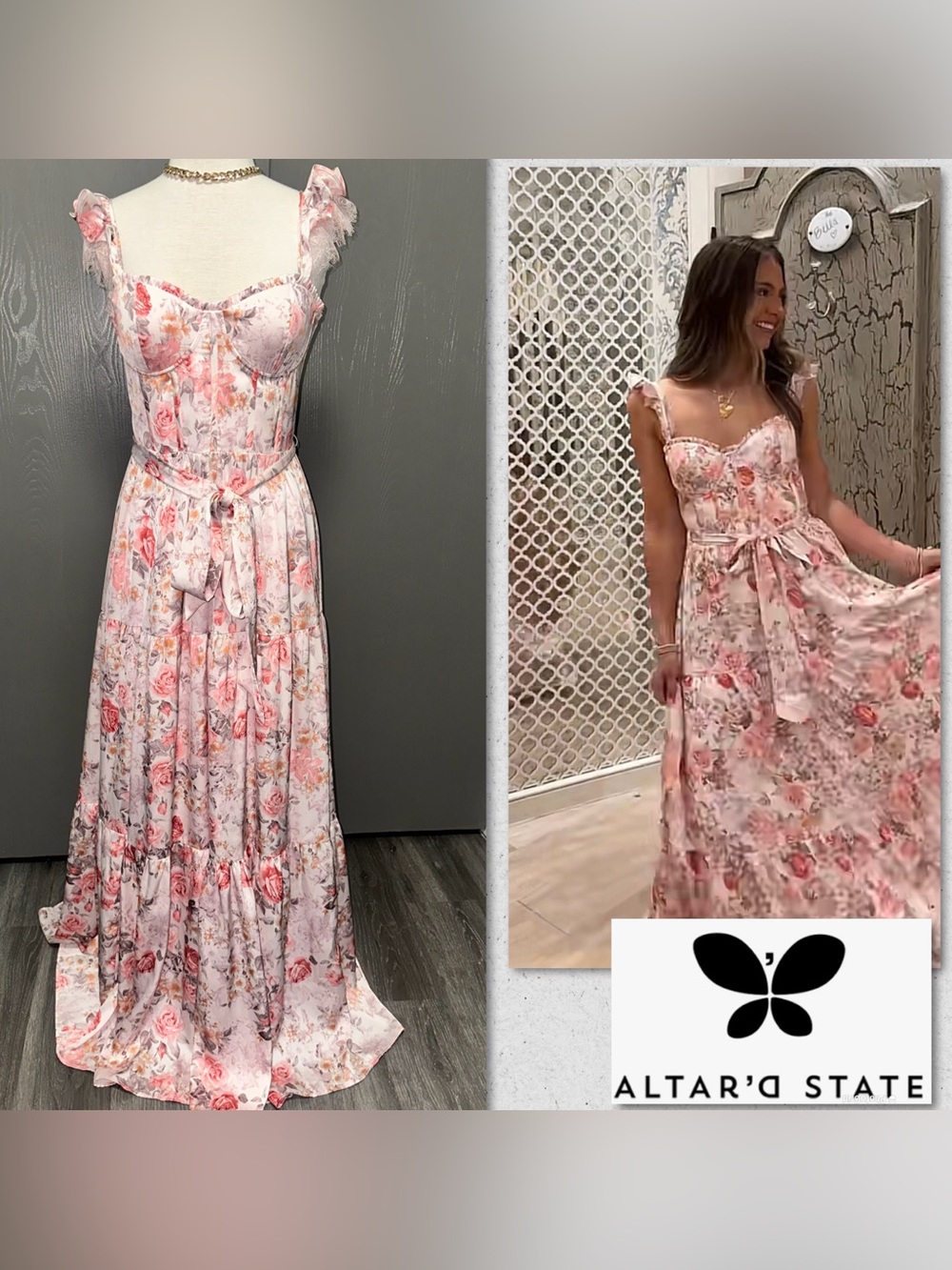 Altar'd State Magnolia Floral Maxi Dress